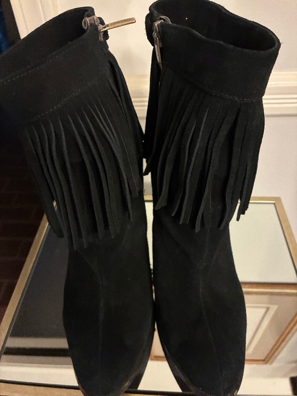 Colin Stuart Suede boots with fringe size 10